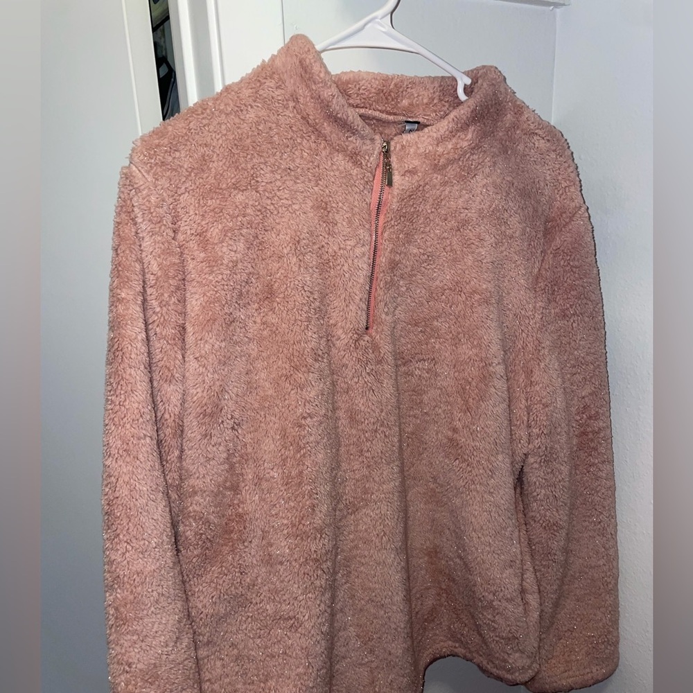 Fuzzy pink sweater